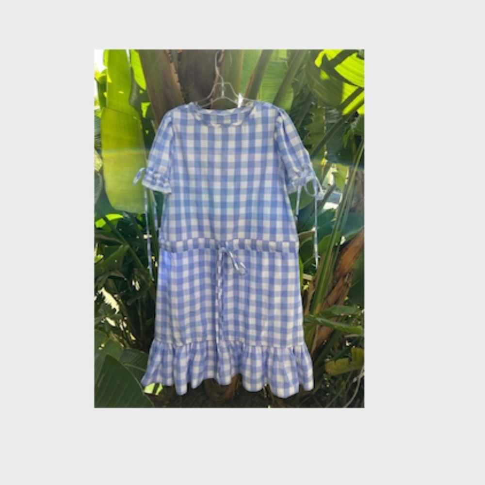 Summertime Light Blue and White check dress- great as a maternity dress😍